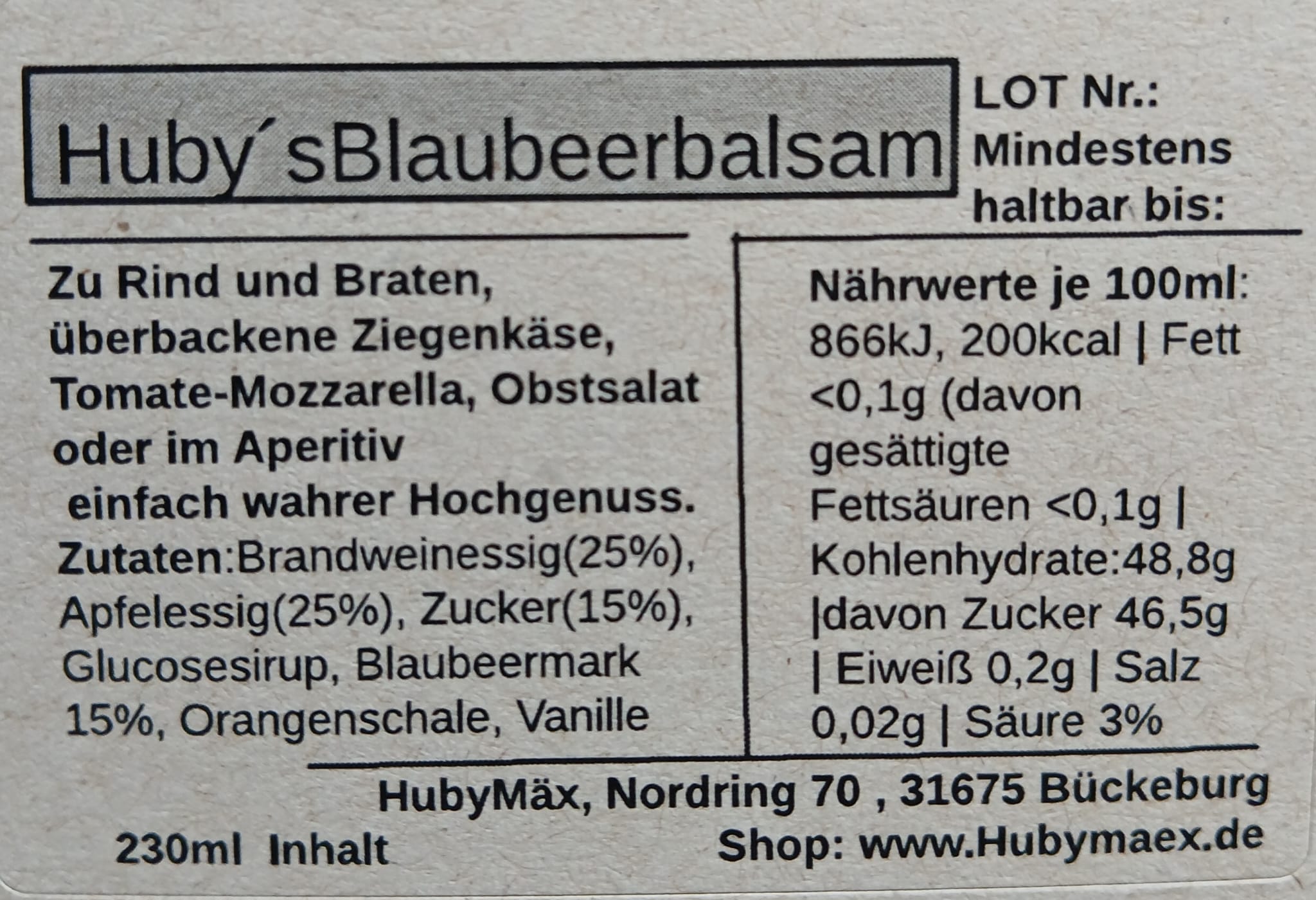 Blaubeerbalsam