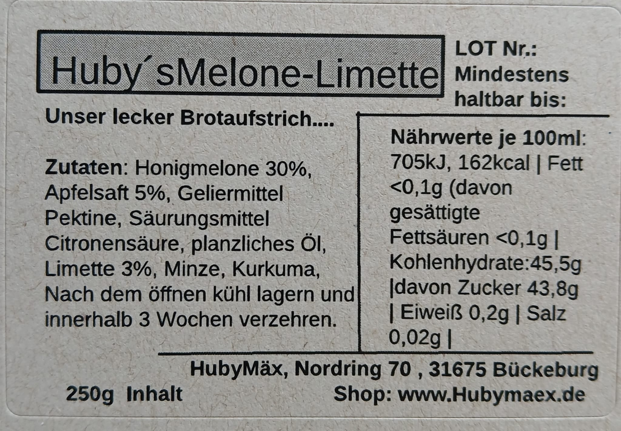 Huby's Melone-Limette Aufstrich