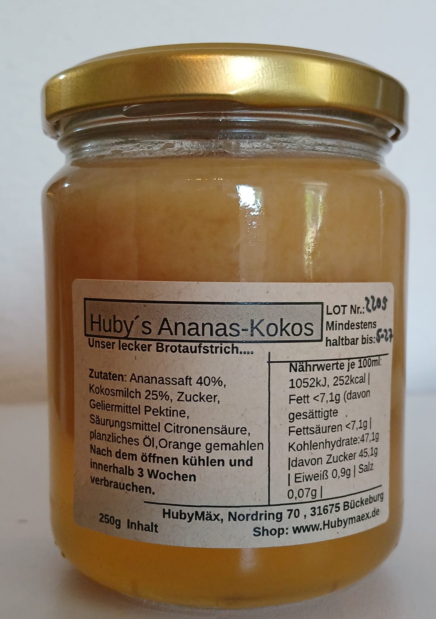 Huby's Ananas-Kokosaufstrich