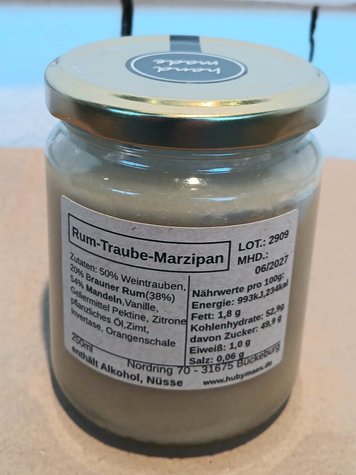 Rum-Traube Marzipan Aufstrich