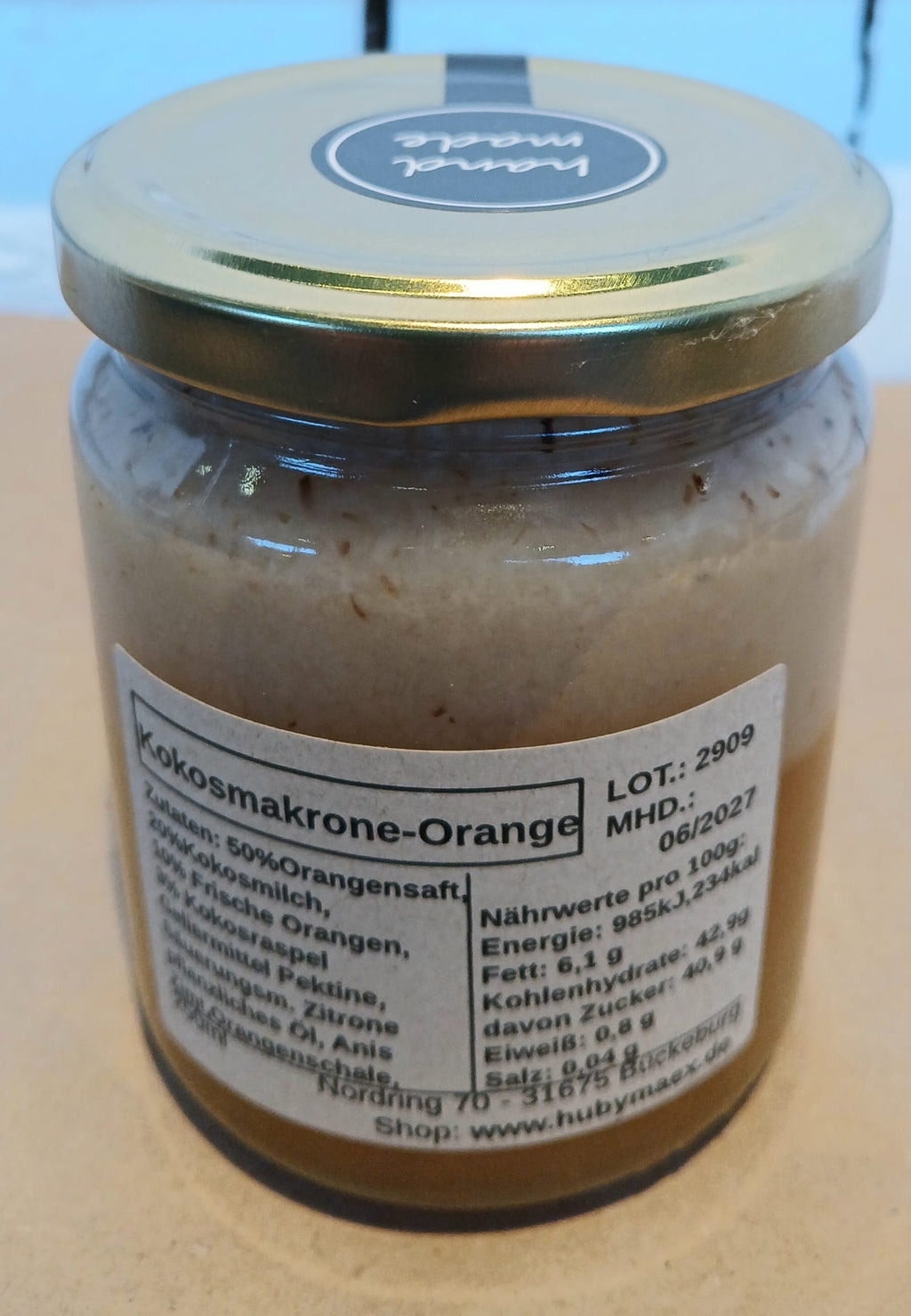 Kokosmakrone Orange Aufstrich